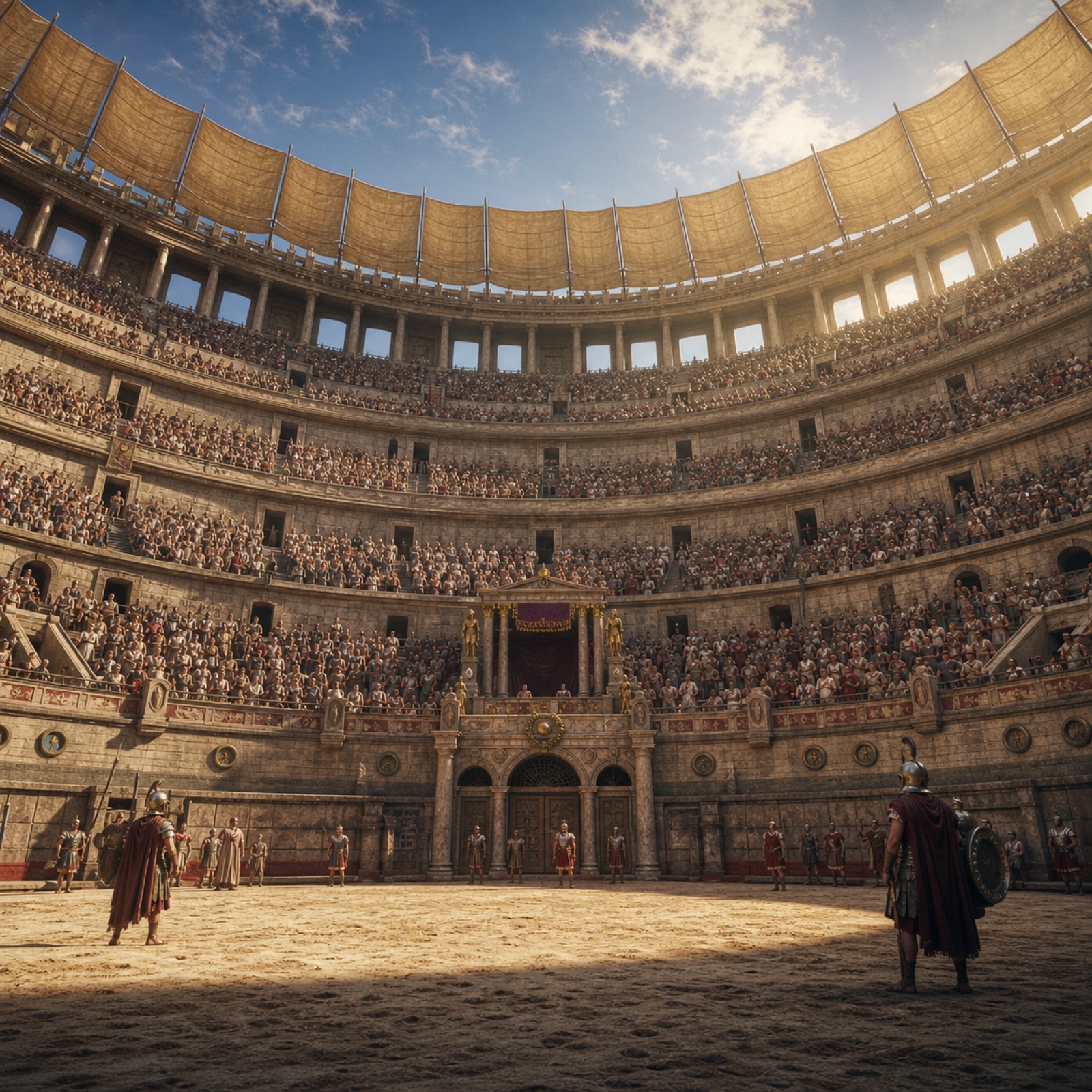 Widok z areny Koloseum — perspektywa gladiatora