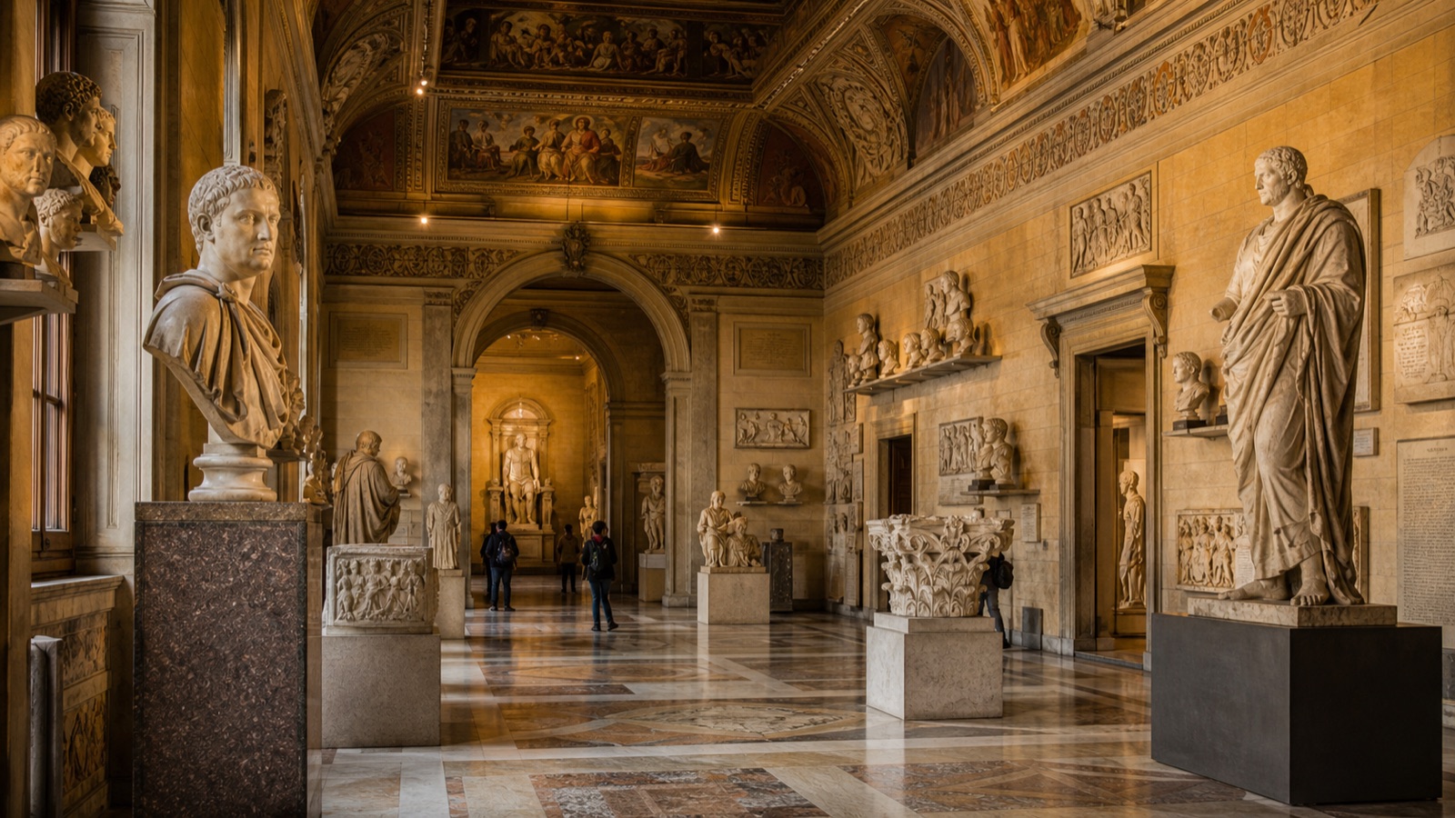 Wnętrza Muzeów Kapitolińskich — Palazzo dei Conservatori i Palazzo Nuovo