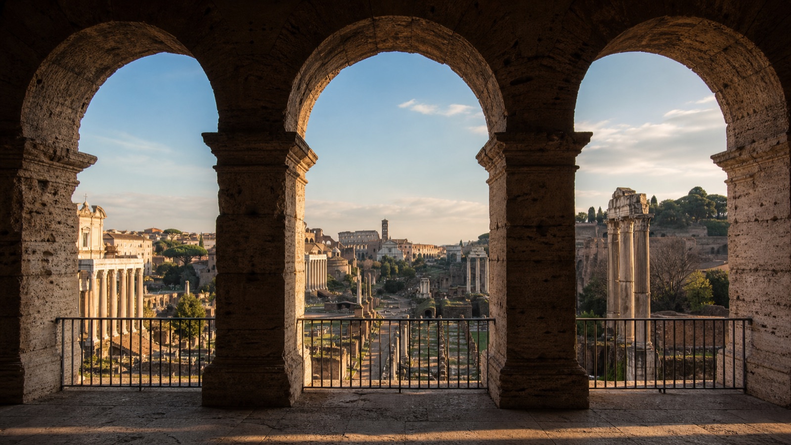 Widok na Forum Romanum z Tabularium na Kapitolu