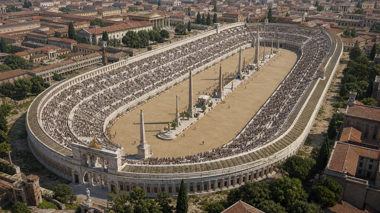 Rekonstrukcja Stadionu Domicjana, 86 n.e. — antyczny szkielet pod Piazza Navona