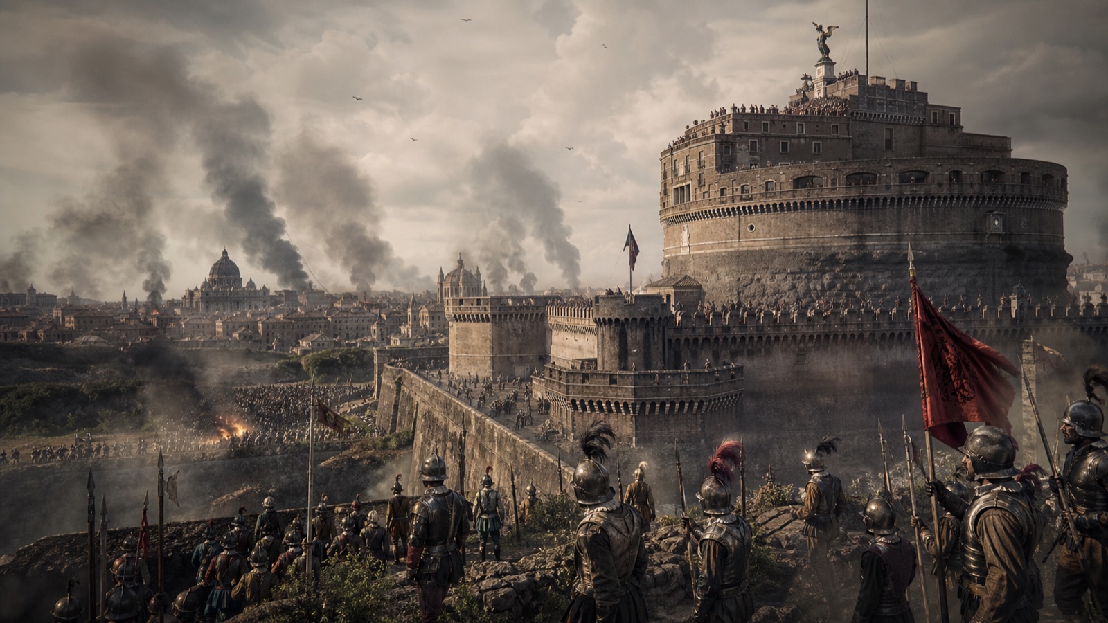 Sacco di Roma 1527 — oblężenie Zamku Świętego Anioła przez wojska Karola V